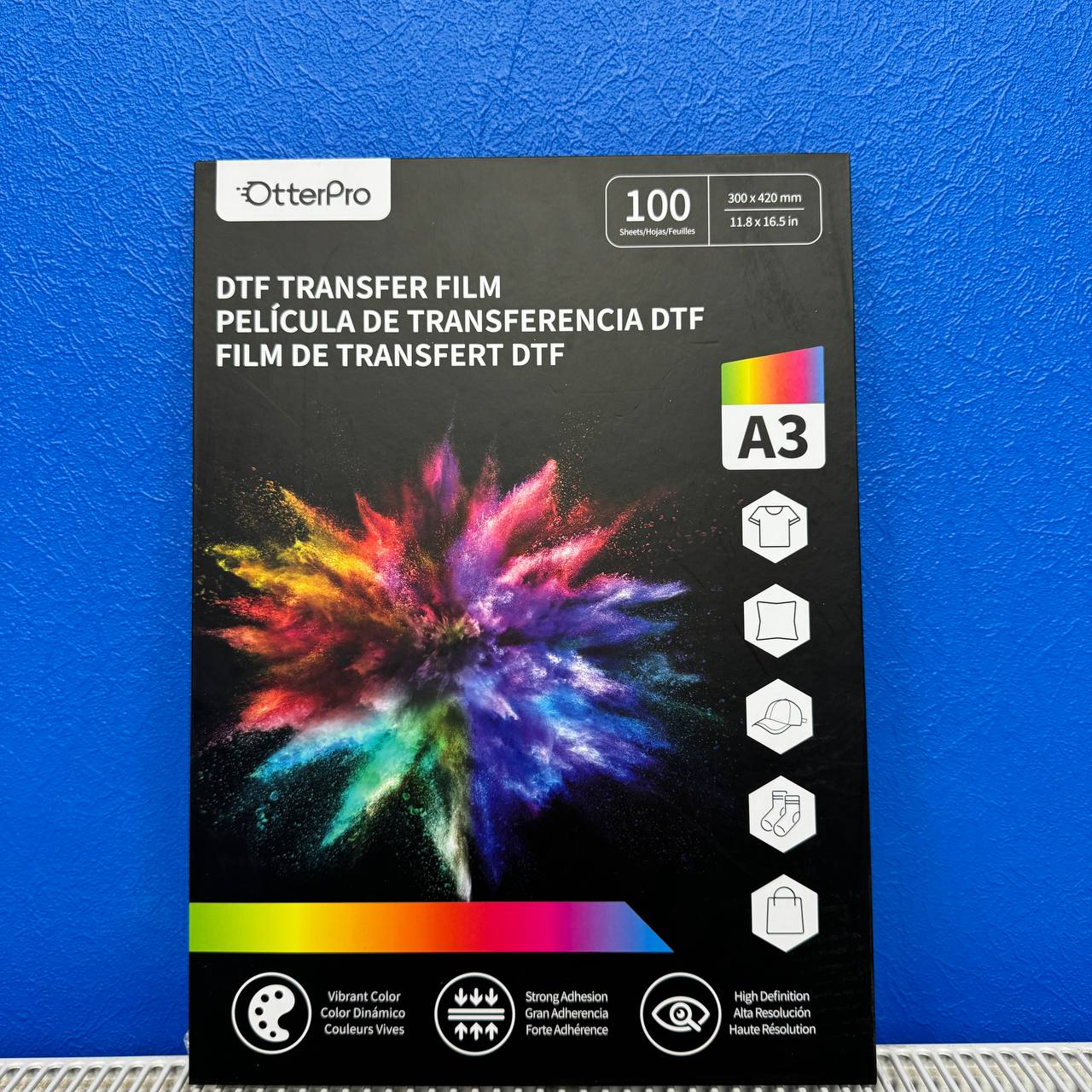 Пленка для печати DTF Glitter Transfer формата А3 (100 листов в упаковке, блестящее золото) — фото 1